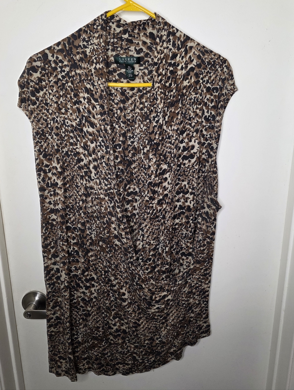 Lauren Ralph‎ Lauren  Leopard-Print Sleeveless  Blouse Size 3X